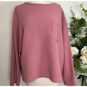 A NEW DAY top | mauve dusty rose oversized blouse | medium | casual